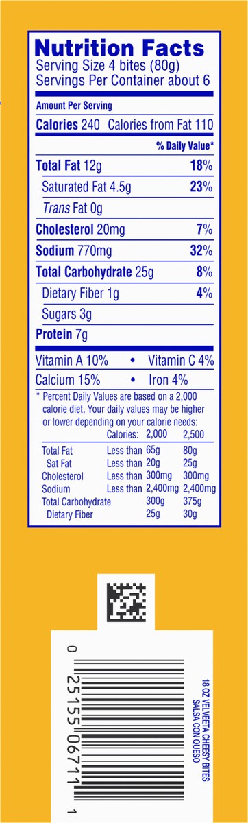 slide 7 of 13, Velveeta Salsa con Queso Cheesy Bites Frozen Snacks, 18 oz Box, 18 oz