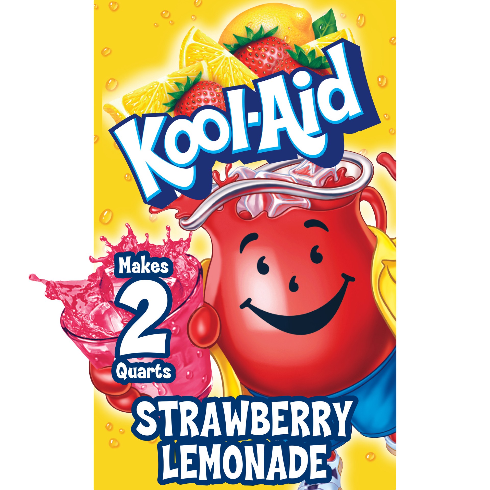 slide 1 of 1, Kool-Aid Unsweetened Strawberry Lemonade Artificially Flavored Powdered Soft Drink Mix Packet, 0.19 oz