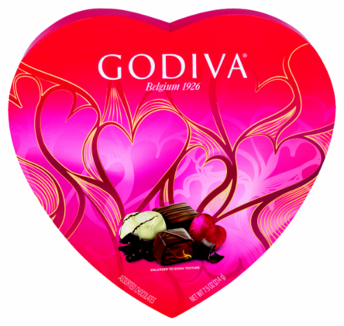 slide 1 of 1, Godiva Valentine's Assorted Heart Gift Box, 9 ct; 3.3 oz