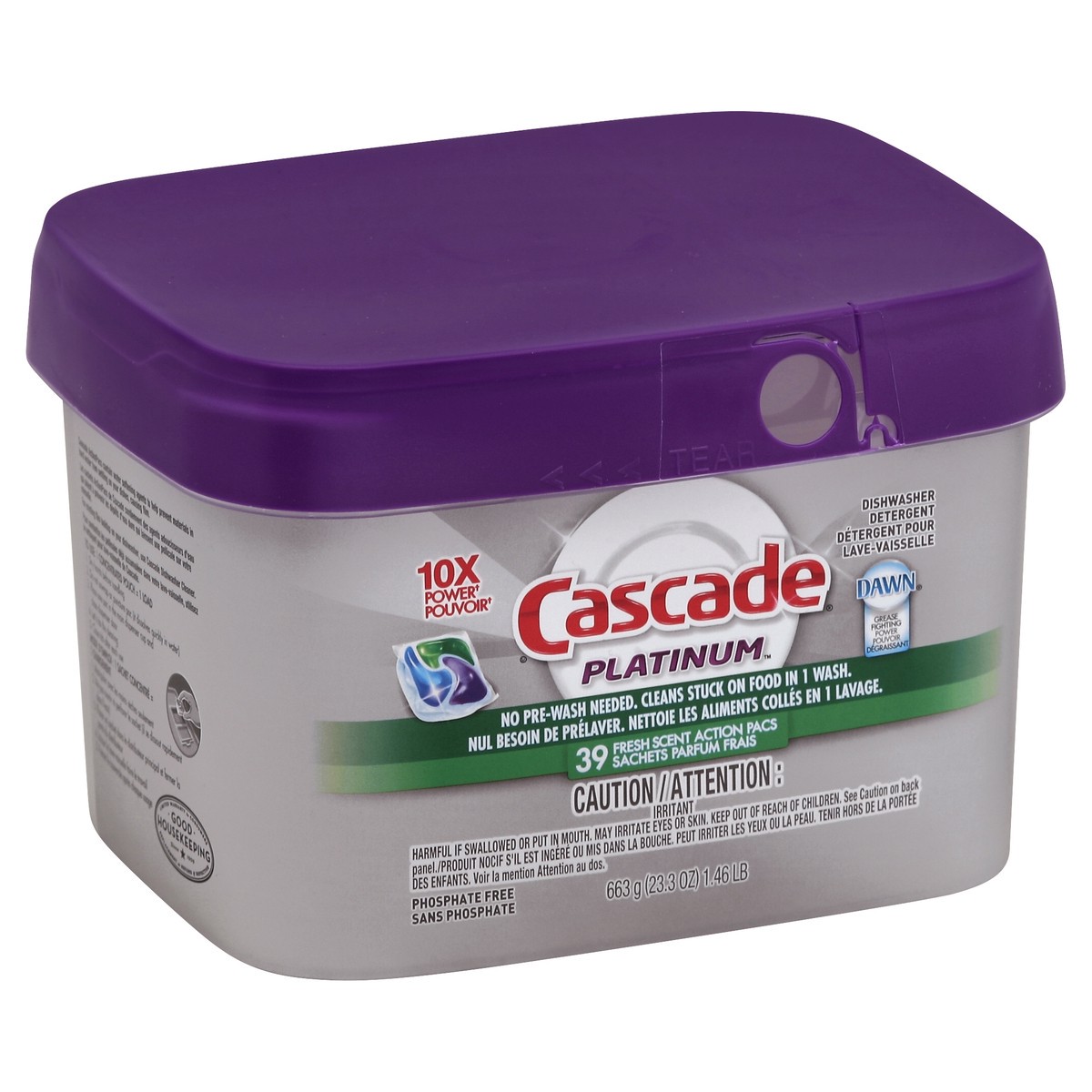 slide 2 of 6, Cascade Dishwasher Detergent 39 ea, 39 ct