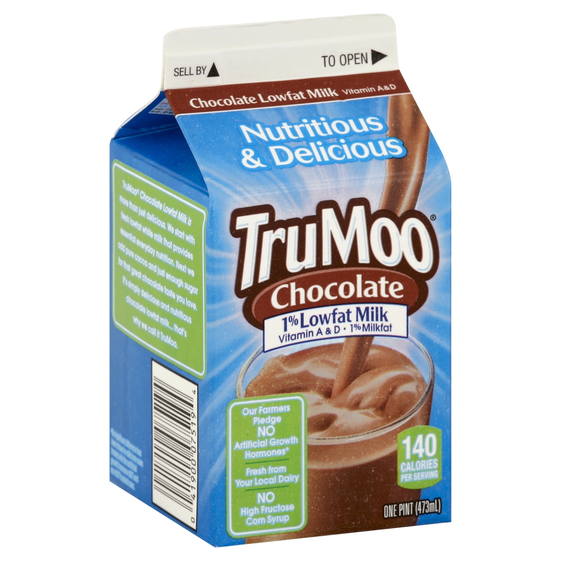 slide 1 of 1, Dean's Trumoo 1% Low Fat Chocolate Milk, 1 pint