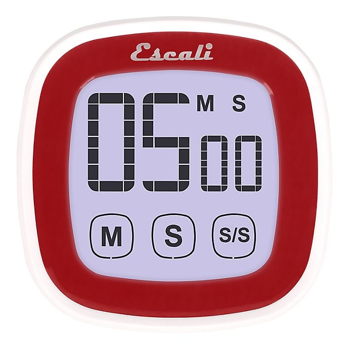 slide 1 of 1, Escali Touch Screen Digital Timer - Red, 3 in