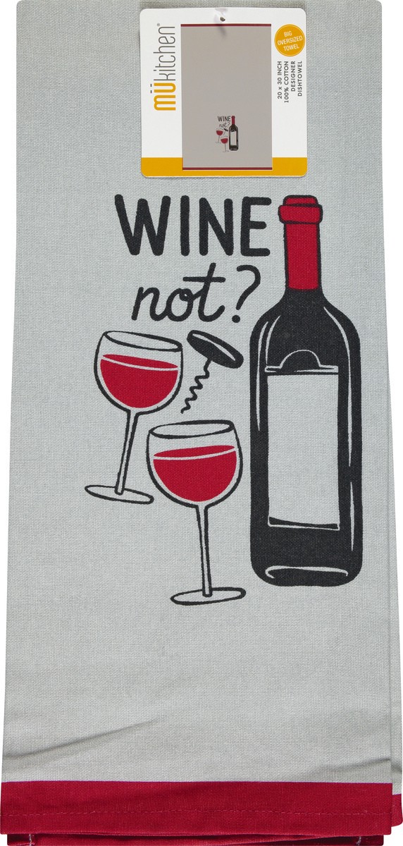 slide 1 of 1, MÜkitchen 100% Cotton Designer Wine Not Dishtowel 1 ea, 1 ct