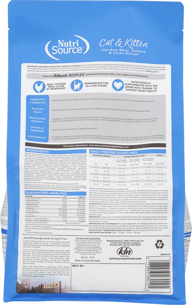 slide 12 of 15, NutriSource All Life Stages Chicken Meal Salmon & Liver Recipe Cat Food 4 lb, 4 lb