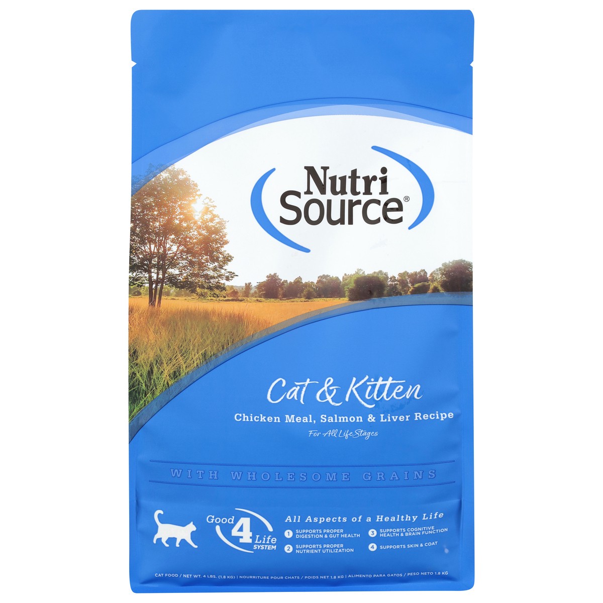 slide 5 of 15, NutriSource All Life Stages Chicken Meal Salmon & Liver Recipe Cat Food 4 lb, 4 lb