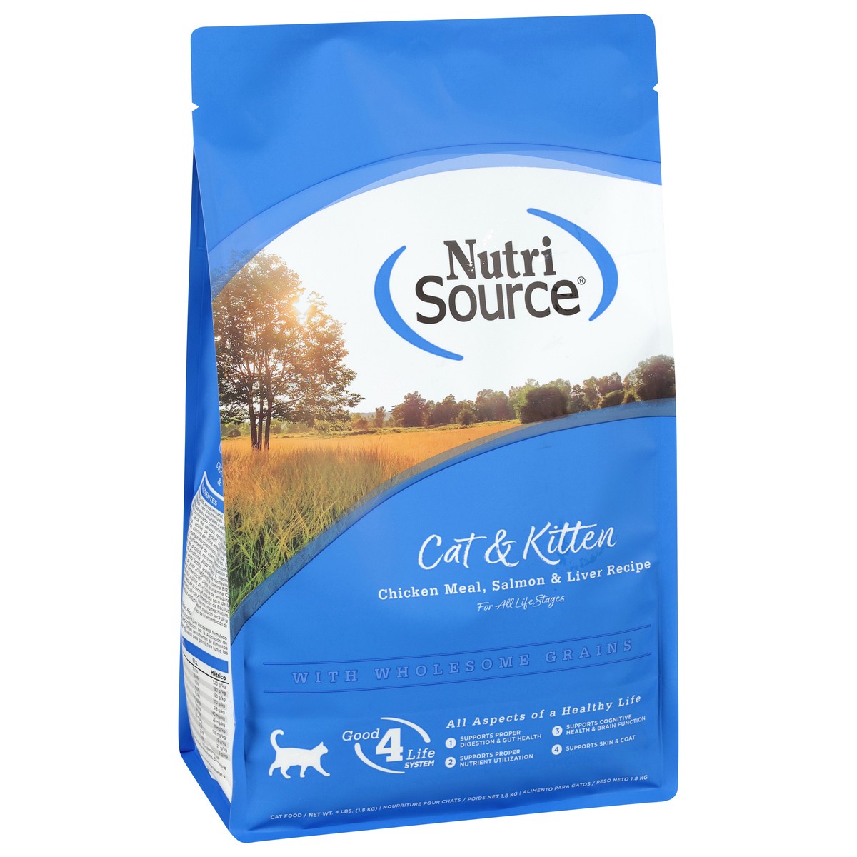slide 8 of 15, NutriSource All Life Stages Chicken Meal Salmon & Liver Recipe Cat Food 4 lb, 4 lb