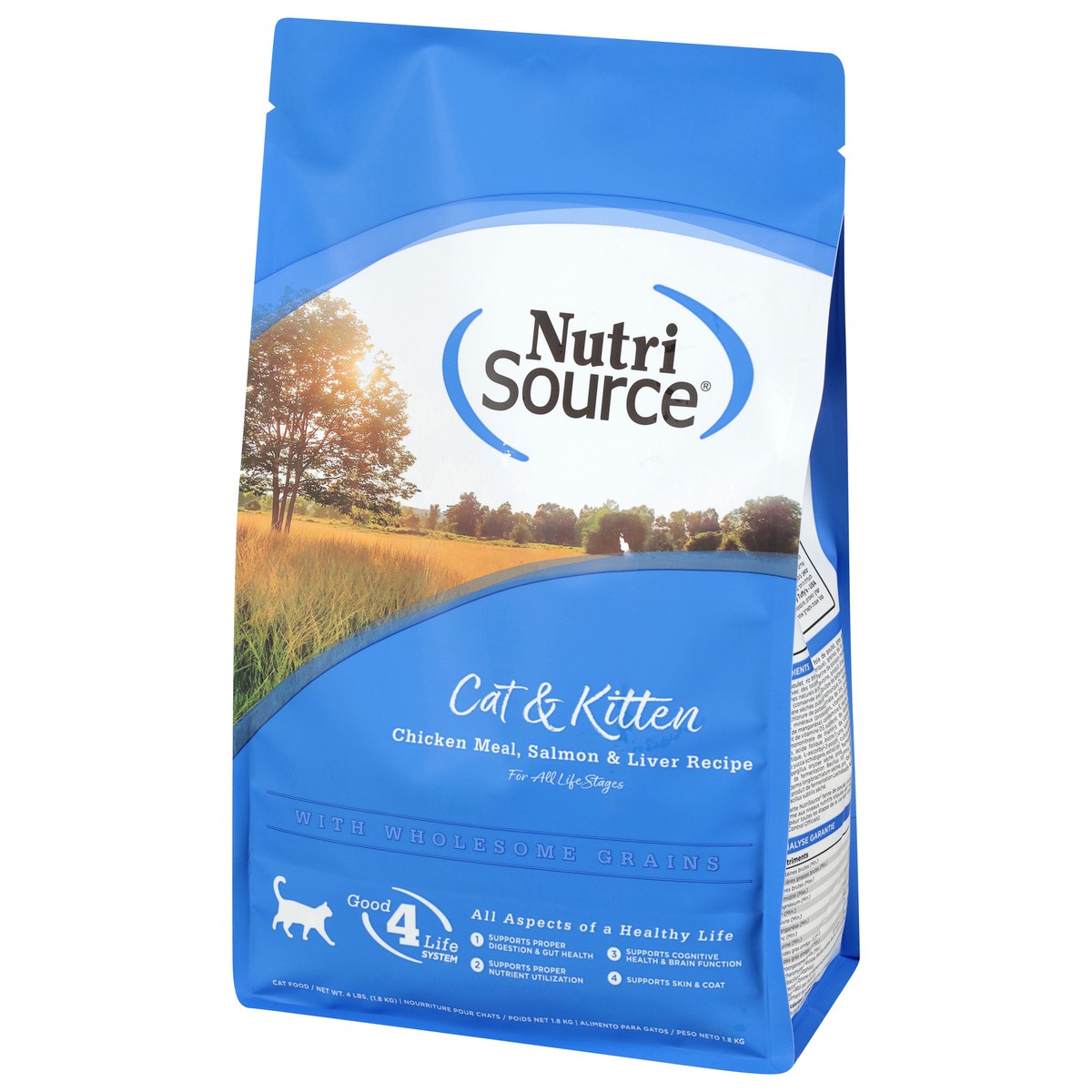 slide 7 of 15, NutriSource All Life Stages Chicken Meal Salmon & Liver Recipe Cat Food 4 lb, 4 lb