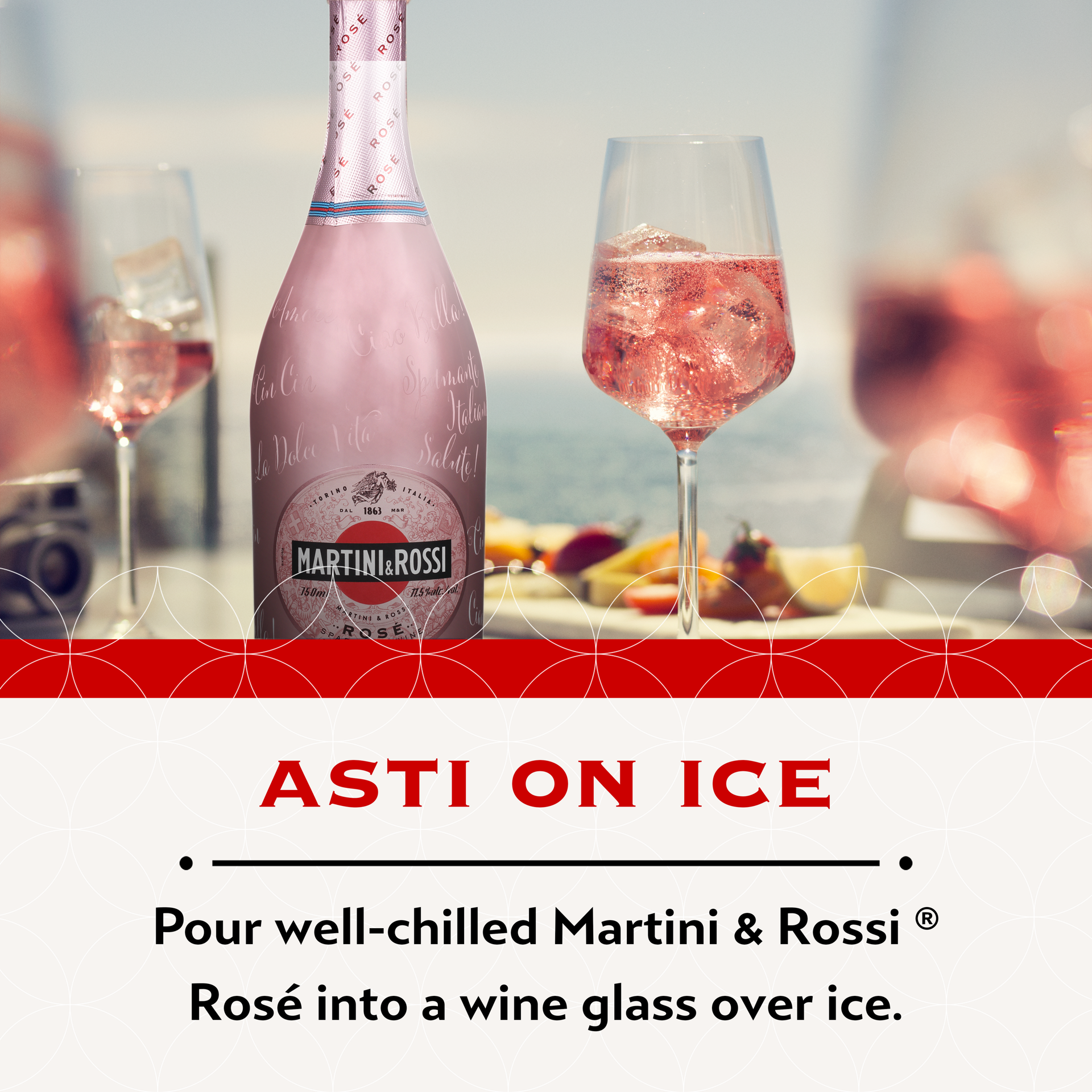 slide 5 of 5, Martini & Rossi Sparkling Rose Wine - Sparkling Wine Bottle 11.5% 75Cl/750Ml, 750 ml