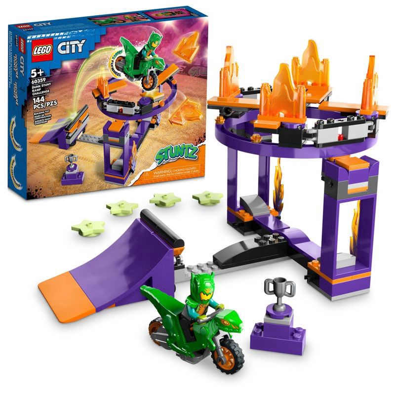 slide 1 of 6, LEGO City Stuntz Dunk Stunt Ramp Challenge Bike Set 60359, 144 ct