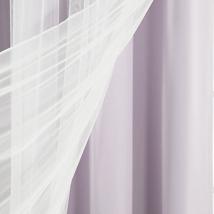 slide 2 of 2, Decorinnovation Mix & Match Tulle Blackout Window Curtain Panel Pair - Lilac, 96 in