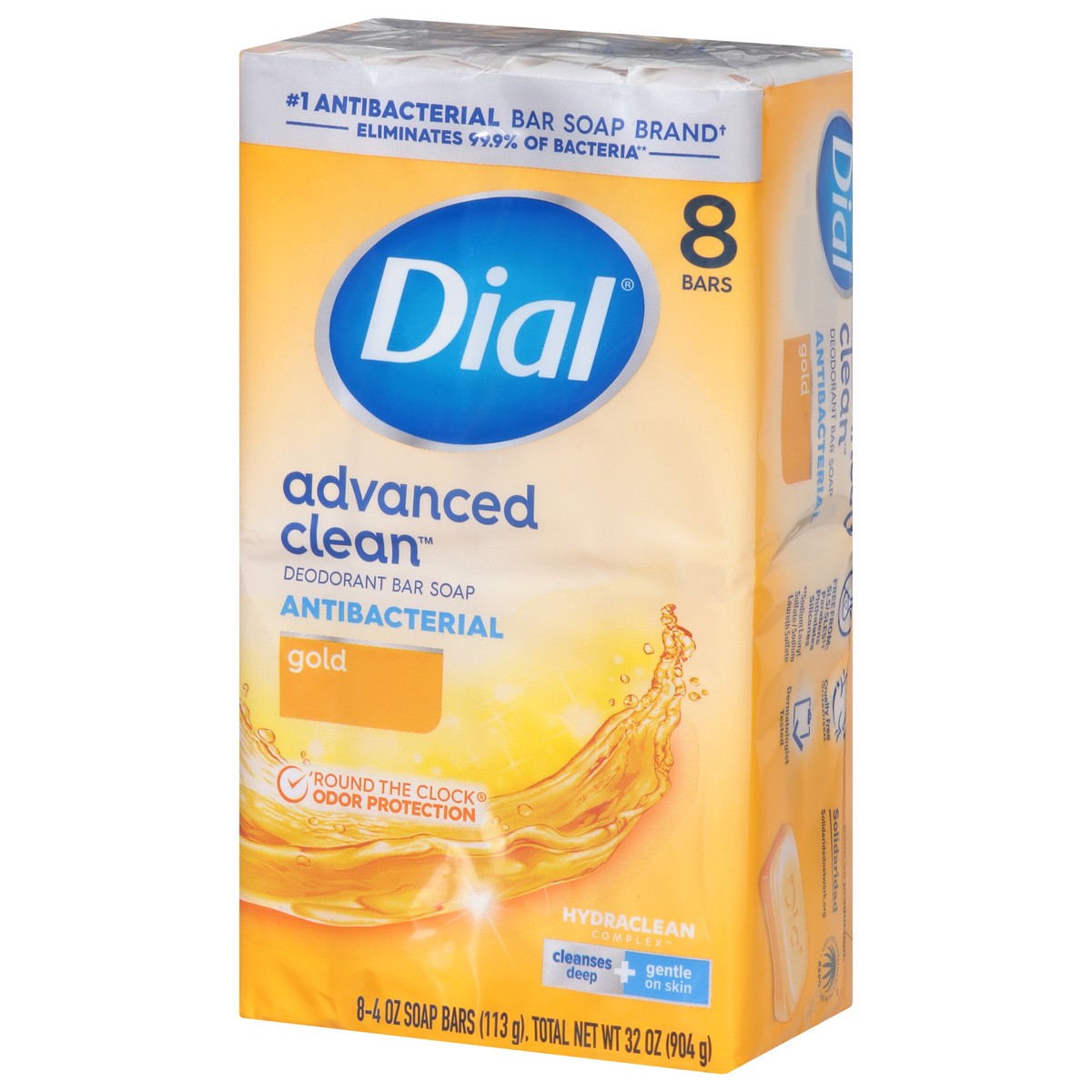 slide 3 of 9, Dial Advanced Clean Antibacterial Gold Deodorant Bar Soap 8 - 4 oz Bars, 8 ct; 4 oz