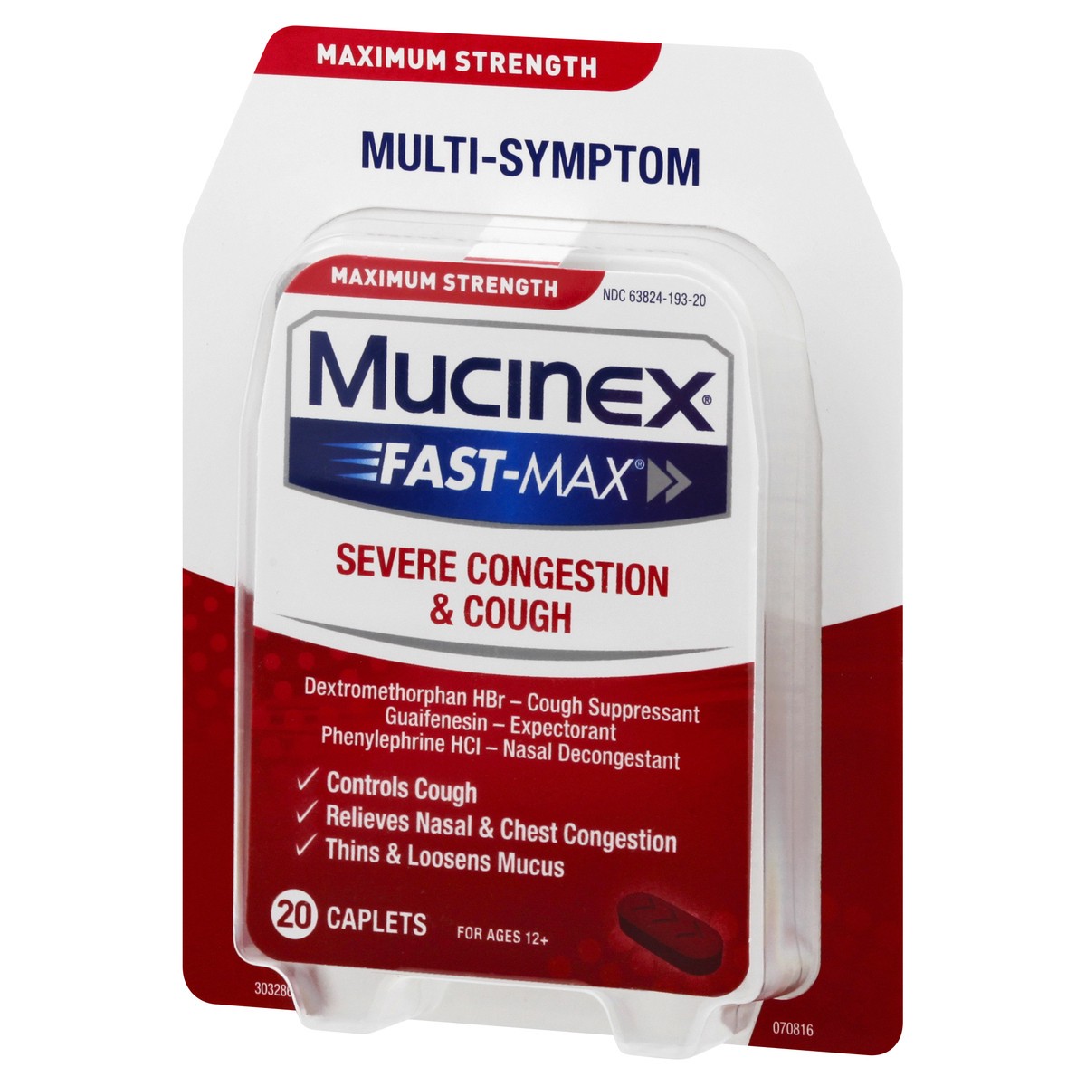 slide 3 of 9, Mucinex Fast-Max Maximum Strength Multi-Symptom Caplets Severe Congestion & Cough 20 ea, 20 ct