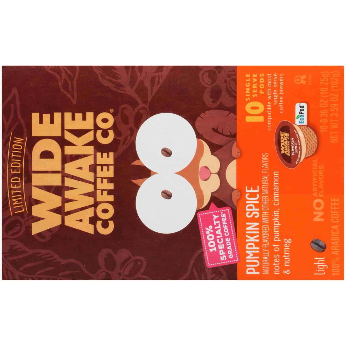 slide 9 of 9, Wide Awake Coffee Co. Light Roast Pumpkin Spice 100% Arabica Coffee Single Serve Pods - 3.59 oz, 3.59 oz