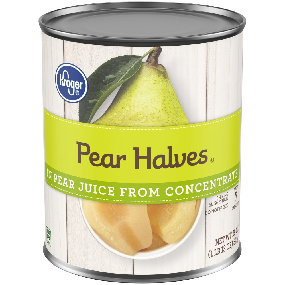 slide 1 of 1, Kroger 100% Lite Pear Halves Juice Concentrate, 29 oz