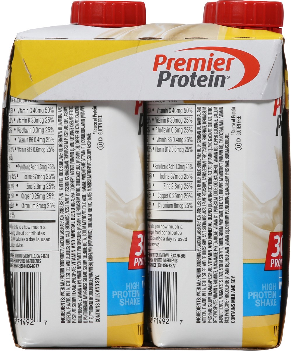 slide 7 of 9, Premier Protein 4 Pack Bananas & Cream High Protein Shake 4 - 11 fl oz Shakes, 4 ct; 11 fl oz