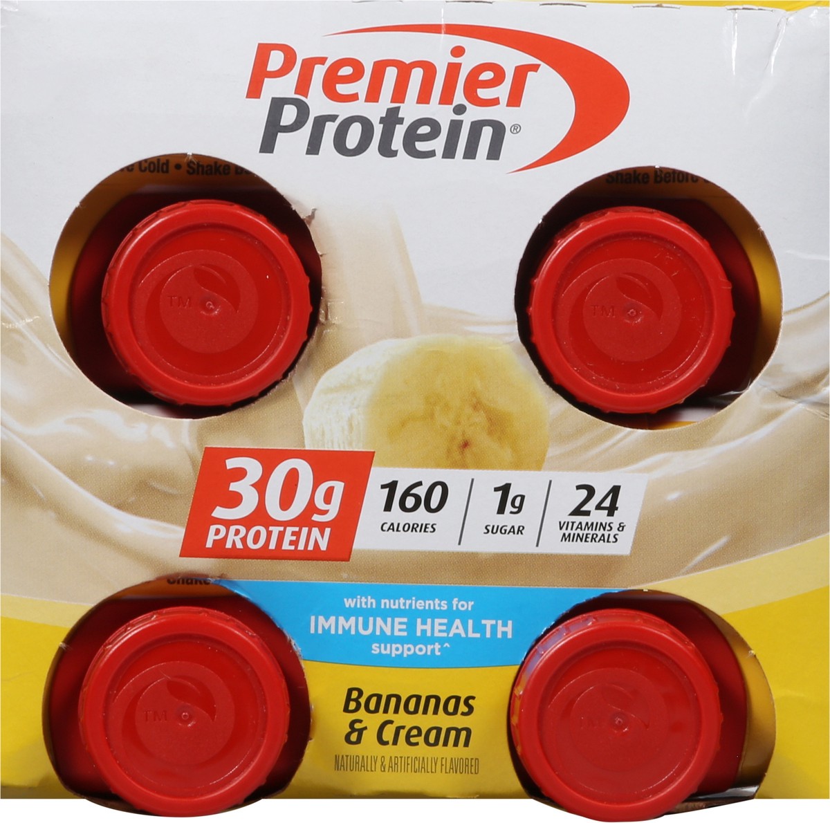 slide 9 of 9, Premier Protein 4 Pack Bananas & Cream High Protein Shake 4 - 11 fl oz Shakes, 4 ct; 11 fl oz