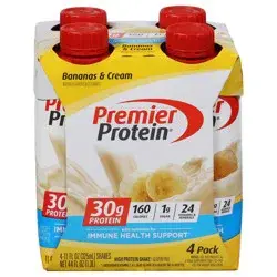 Premier Protein 4 Pack Bananas & Cream High Protein Shake 4 - 11 fl oz Shakes