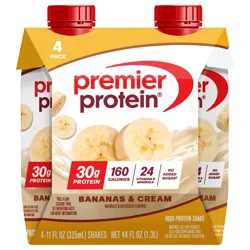 Premier Protein 4 Pack Bananas & Cream Protein Shake 4 ea