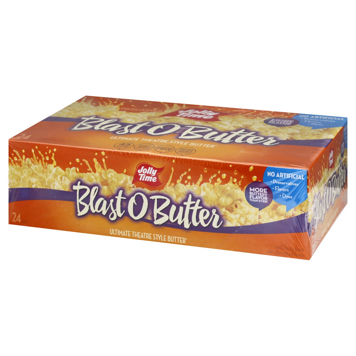 slide 4 of 13, Jolly Time 24 Pack Ultimate Theatre Style Butter Blast O Butter Microwave Popcorn 24 ea, 24 ct