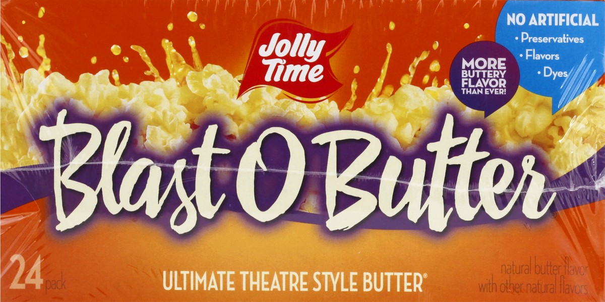 slide 11 of 13, Jolly Time 24 Pack Ultimate Theatre Style Butter Blast O Butter Microwave Popcorn 24 ea, 24 ct