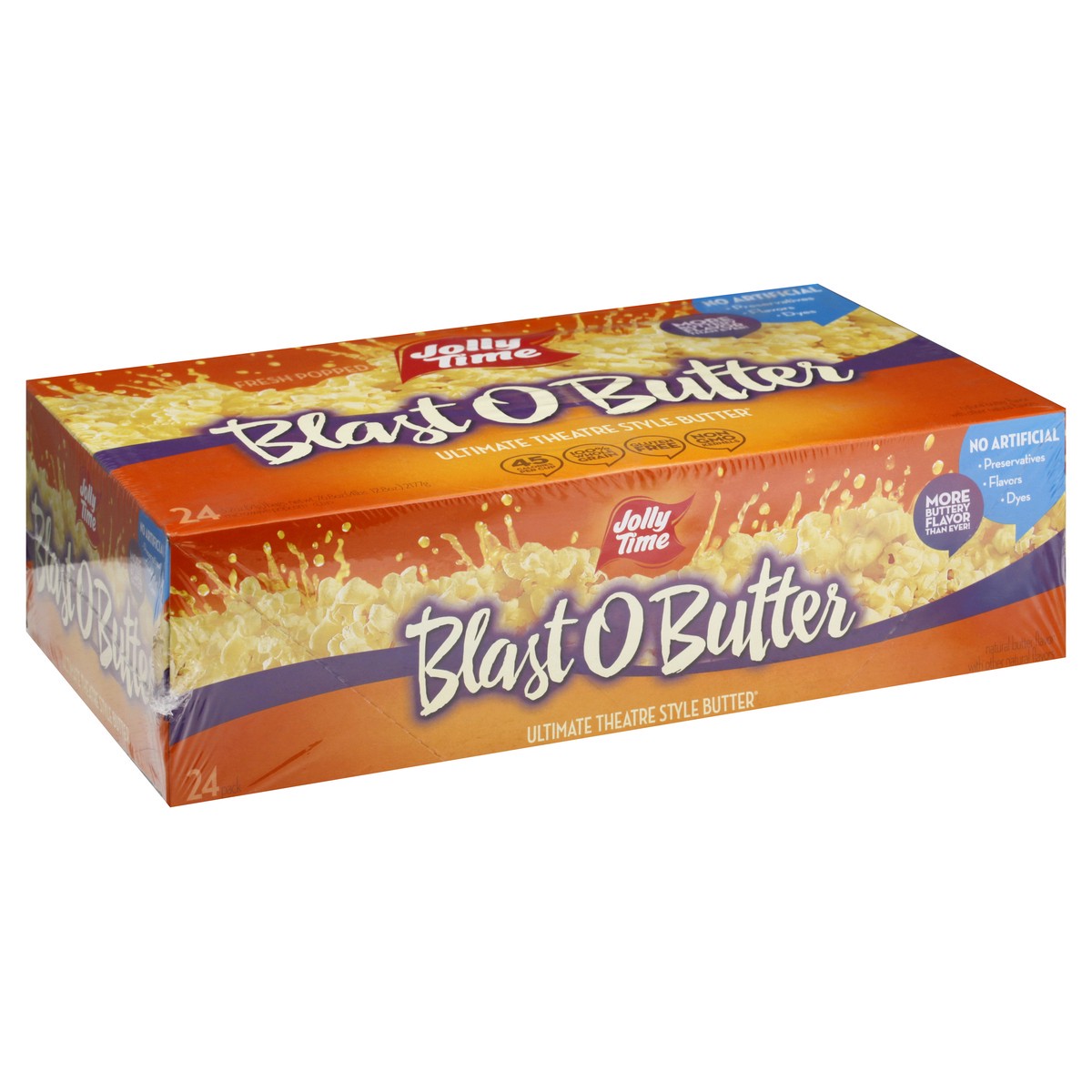 slide 9 of 13, Jolly Time 24 Pack Ultimate Theatre Style Butter Blast O Butter Microwave Popcorn 24 ea, 24 ct