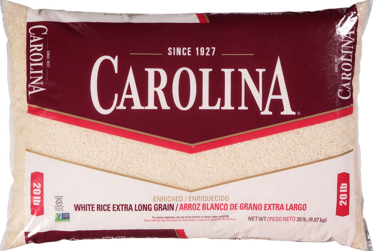 slide 3 of 8, Carolina White Rice, 20 lb