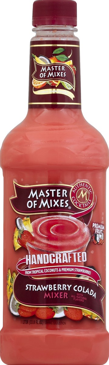 slide 2 of 3, Master of Mixes Strawberry Colada Mix, 33.8 oz