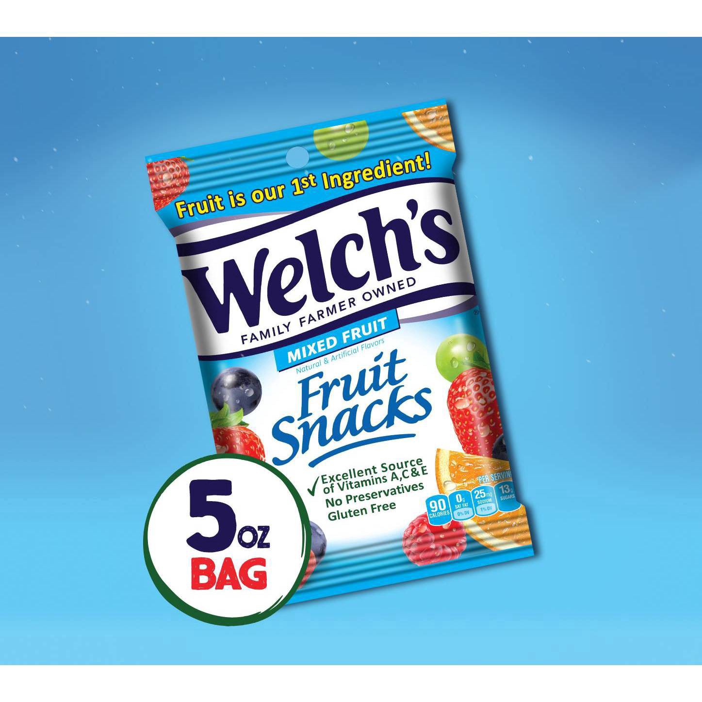 slide 8 of 11, Welch's Mixed Fruit Fruit Snacks 5oz Peg Bag, 5 oz