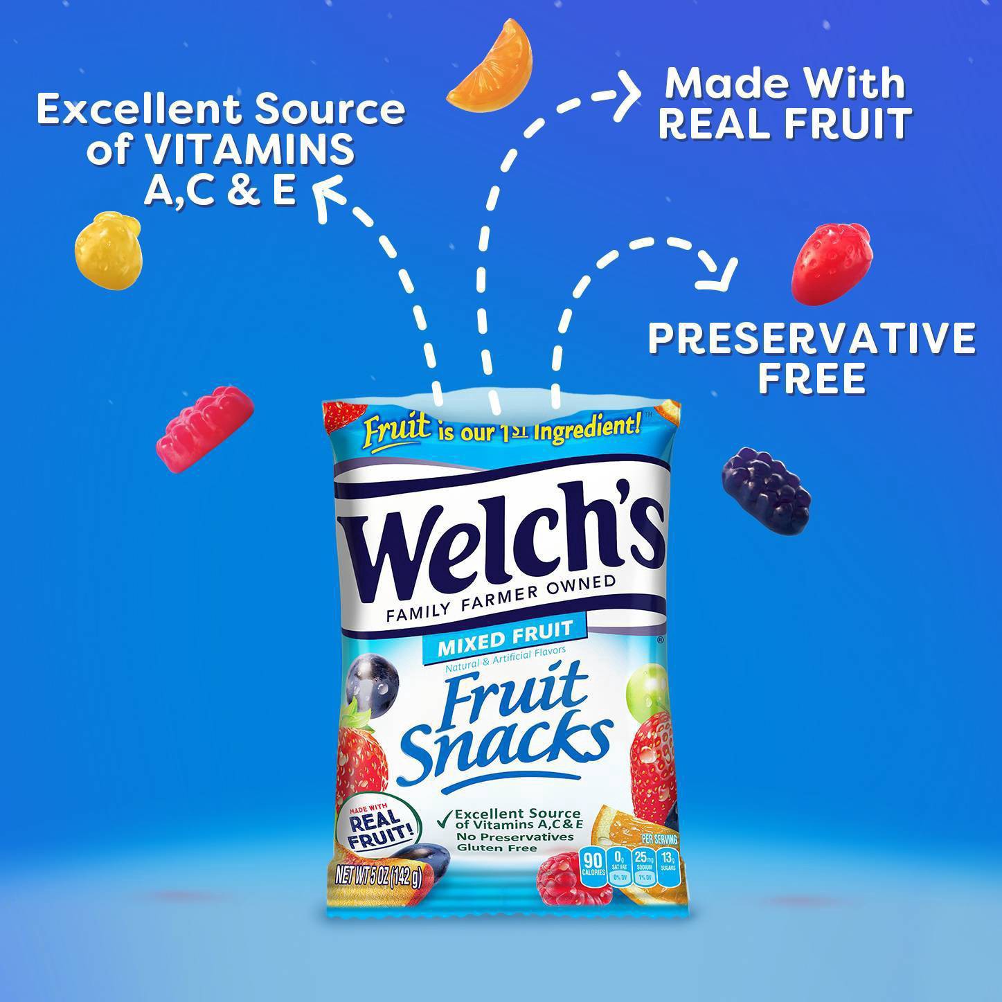 slide 10 of 11, Welch's Mixed Fruit Fruit Snacks 5oz Peg Bag, 5 oz