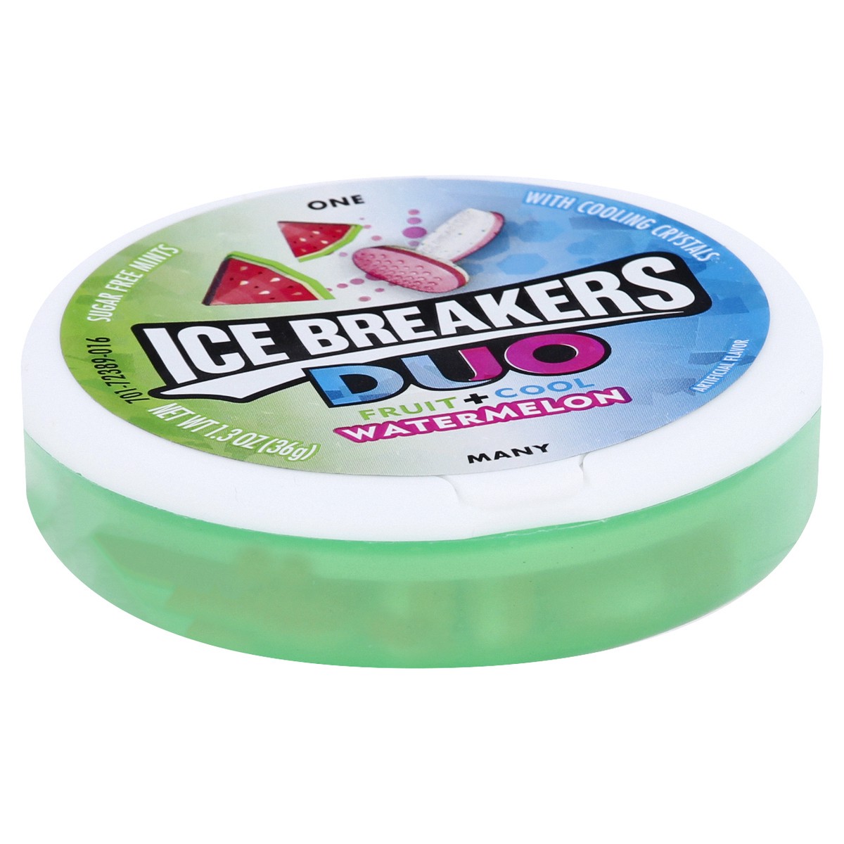 slide 2 of 10, Ice Breakers Duo Sugar Free Fruit & Cool Watermelon Mints , 1.3 oz