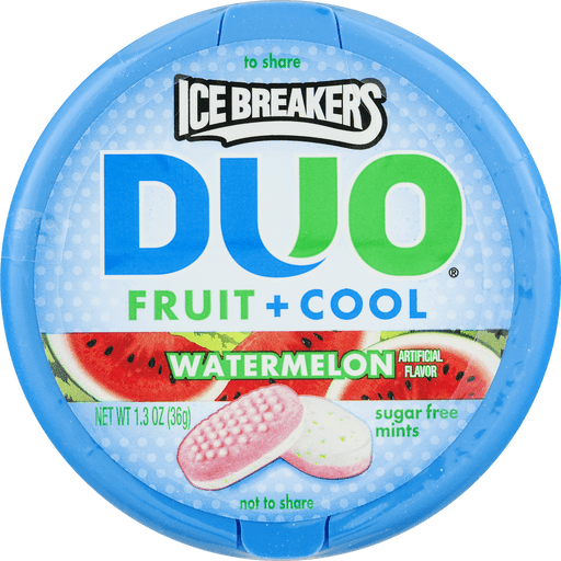 Ice Breakers Duo Sugar Free Fruit & Cool Watermelon Mints 1.3 oz Shipt