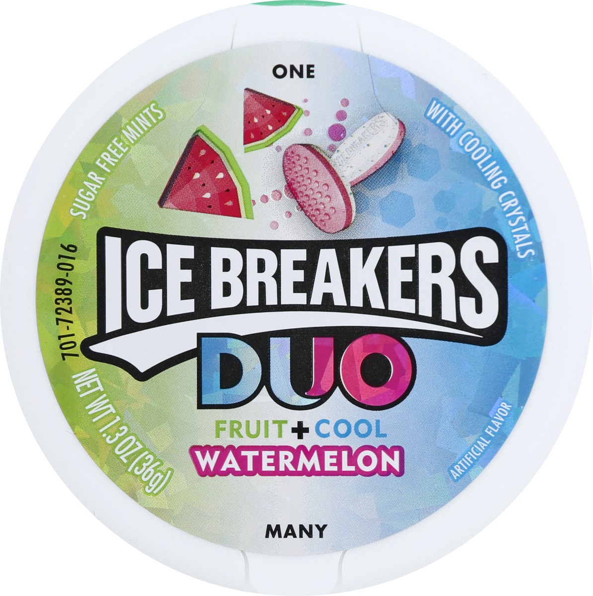 slide 9 of 10, Ice Breakers Duo Sugar Free Fruit & Cool Watermelon Mints , 1.3 oz
