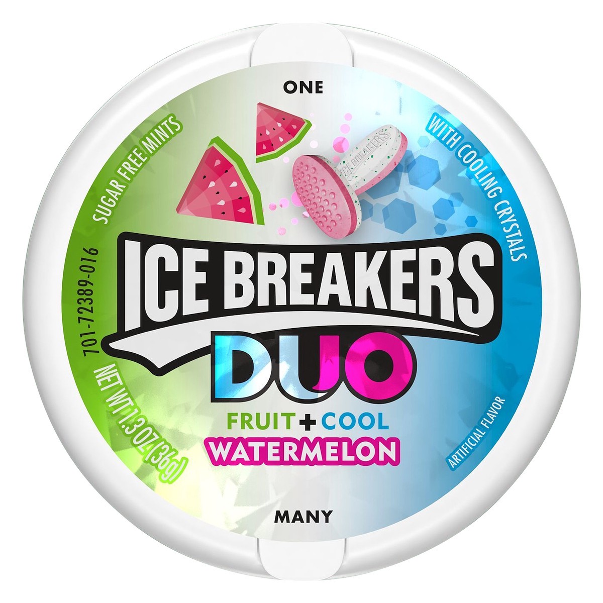 slide 1 of 10, Ice Breakers Duo Sugar Free Fruit & Cool Watermelon Mints , 1.3 oz
