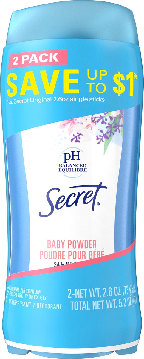 slide 3 of 3, Secret Invisible Solid Antiperspirant and Deodorant - Powder Fresh Twin Pack - 2.6oz/2ct, 2 ct; 2.6 oz