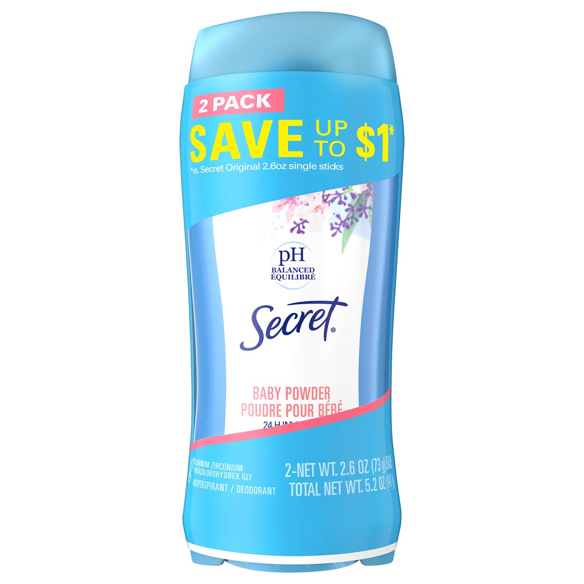 slide 1 of 3, Secret Invisible Solid Antiperspirant and Deodorant - Powder Fresh Twin Pack - 2.6oz/2ct, 2 ct; 2.6 oz