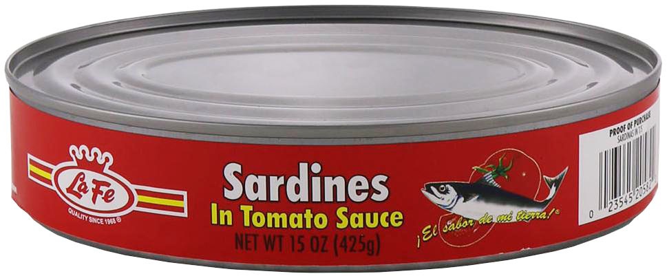 slide 1 of 1, La Fe Sardines Tomatooval, 15 oz