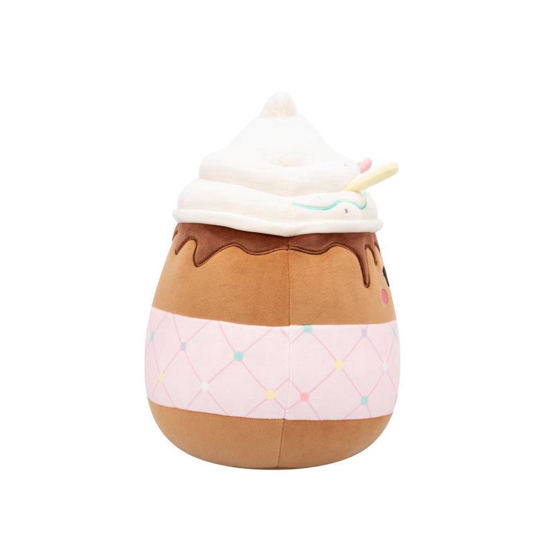 slide 10 of 11, Squishmallows 12" Allegra Winking Chocolate Frappe with Pink Quilted Sleeve, 12 in