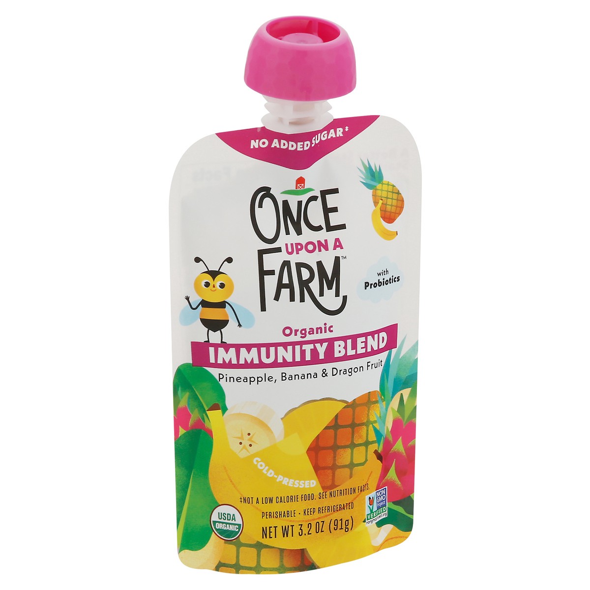 slide 9 of 9, Once Upon a Farm Organic Pineapple, Banana & Dragon Fruit Immunity Blend 3.2 oz, 3.2 oz