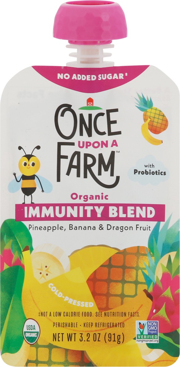 slide 3 of 9, Once Upon a Farm Organic Pineapple, Banana & Dragon Fruit Immunity Blend 3.2 oz, 3.2 oz