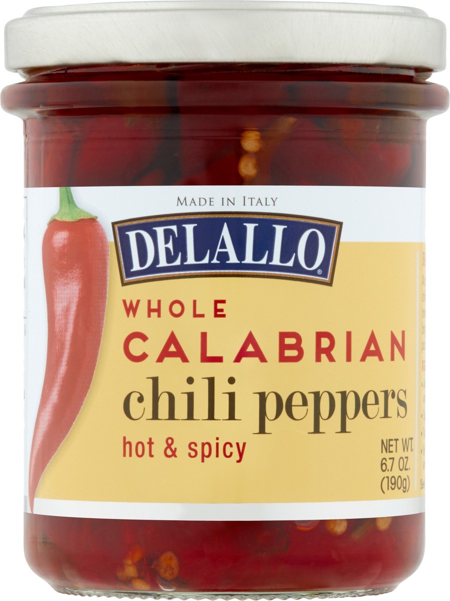 slide 1 of 11, DeLallo Chili Peppers, Calabrian, Hot & Spicy, 6.7 oz