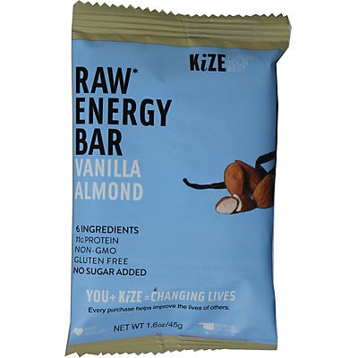 slide 1 of 1, KiZE Raw Energy Vanilla Almond Bar, 1.6 oz