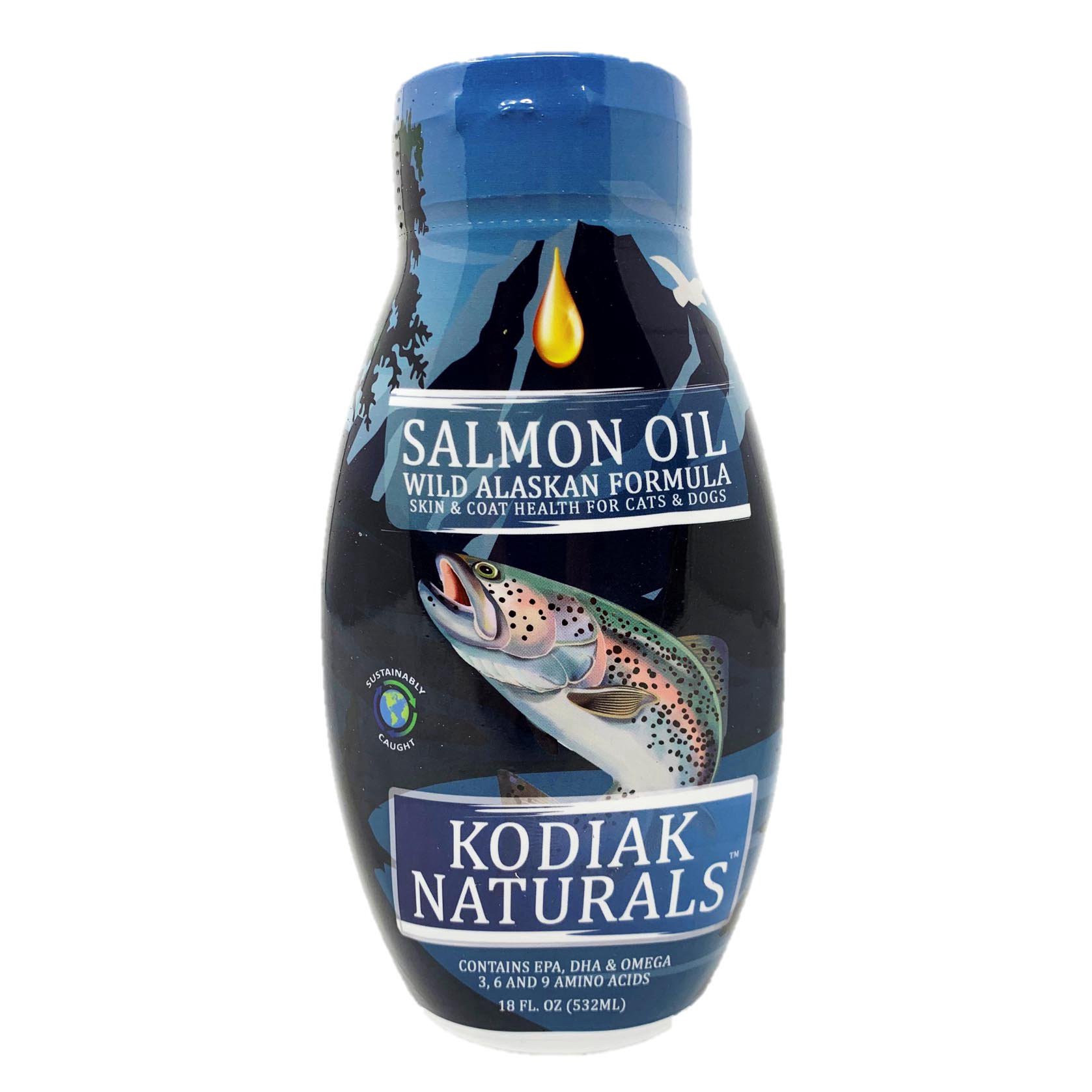 slide 1 of 1, Kodiak Naturals Salmon Oil Skin & Coat Health for Cats & Dogs, 18 oz