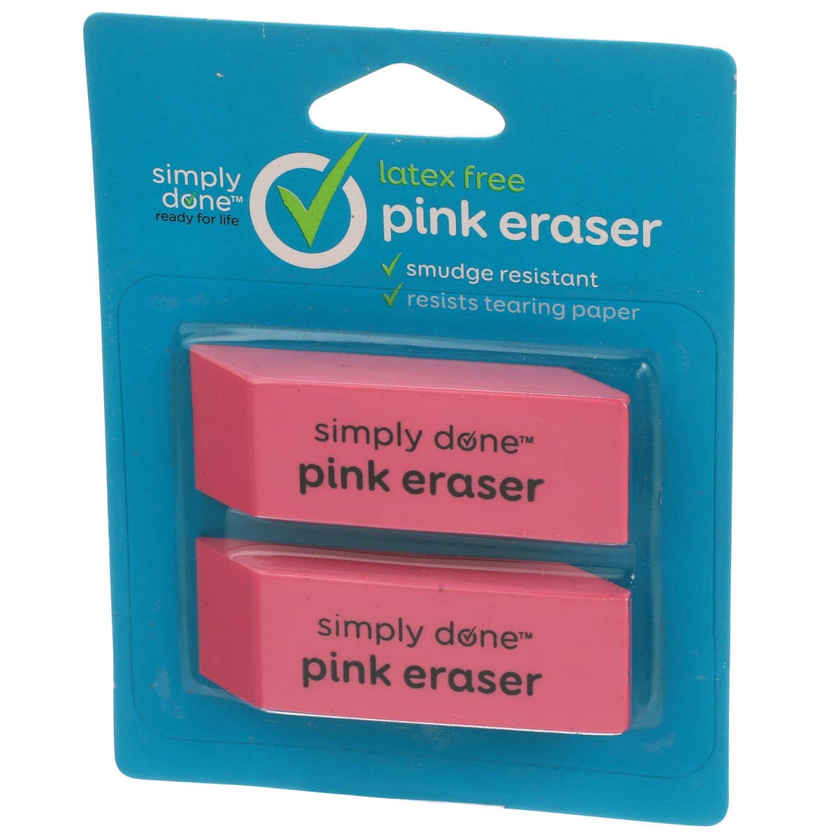 slide 2 of 8, Simply Done Latex Free Pink Eraser, 2 ct