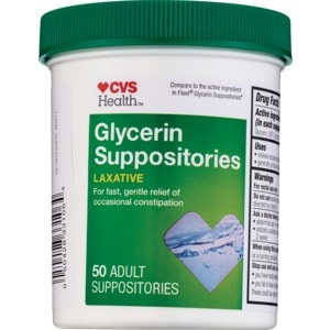 slide 1 of 1, CVS Health Glycerin Suppositories Adult Size, 50 ct