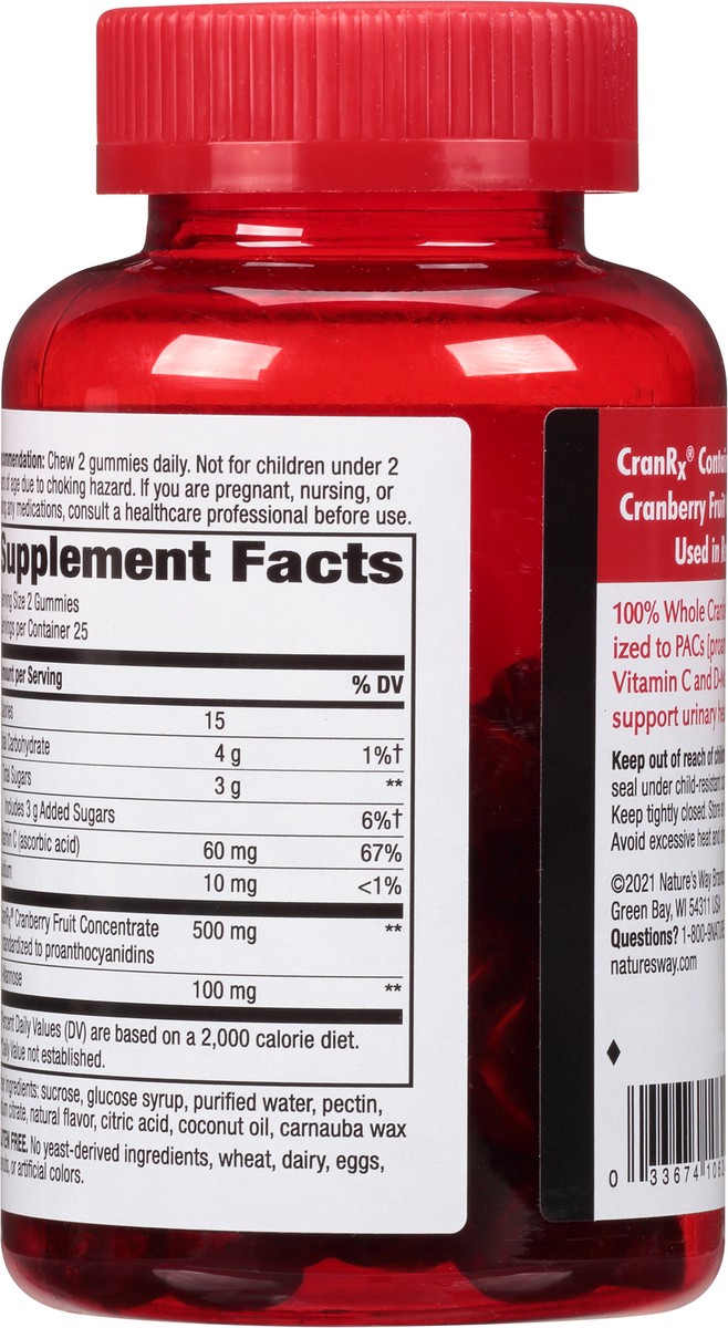 slide 4 of 9, Nature's Way CranRx Gummies BioActive Cranberry Urinary Health 50 ea, 50 ct