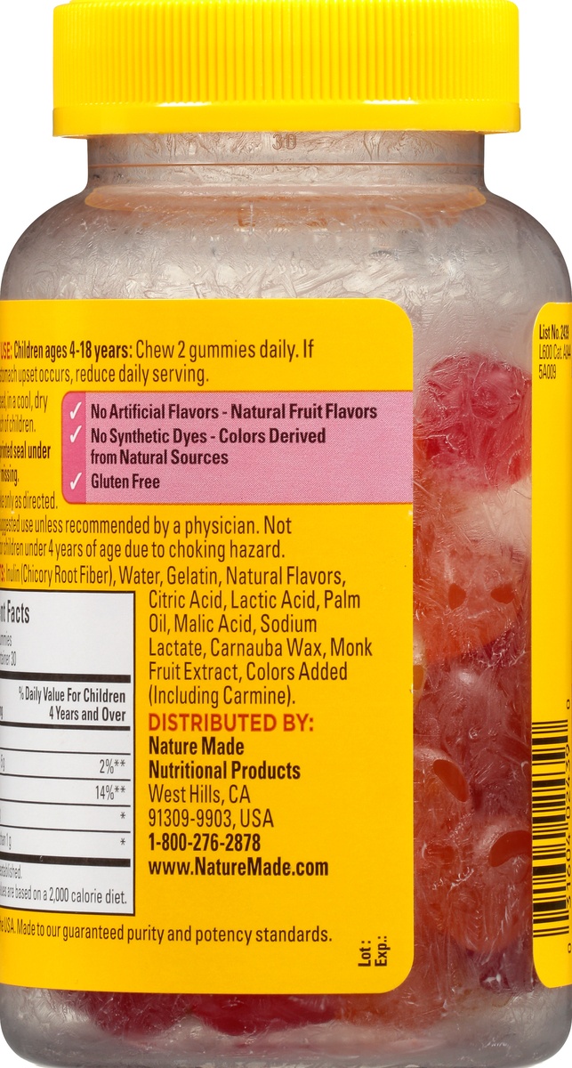 slide 4 of 9, Nature Made Kids First Fiber Gummy, 60 ct