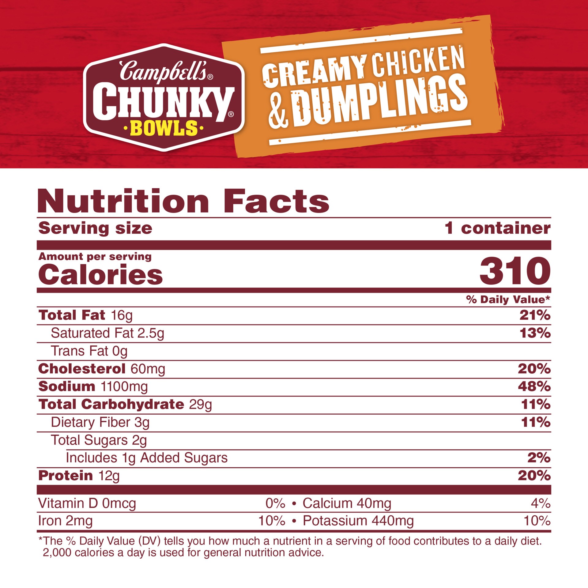 slide 9 of 9, Campbell's Chunky Chicken & Dumplings Soup Microwaveable Bowl, 15.25 oz