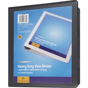 slide 1 of 1, Caliber Heavy Duty View Binder, Black 1, 1 ct