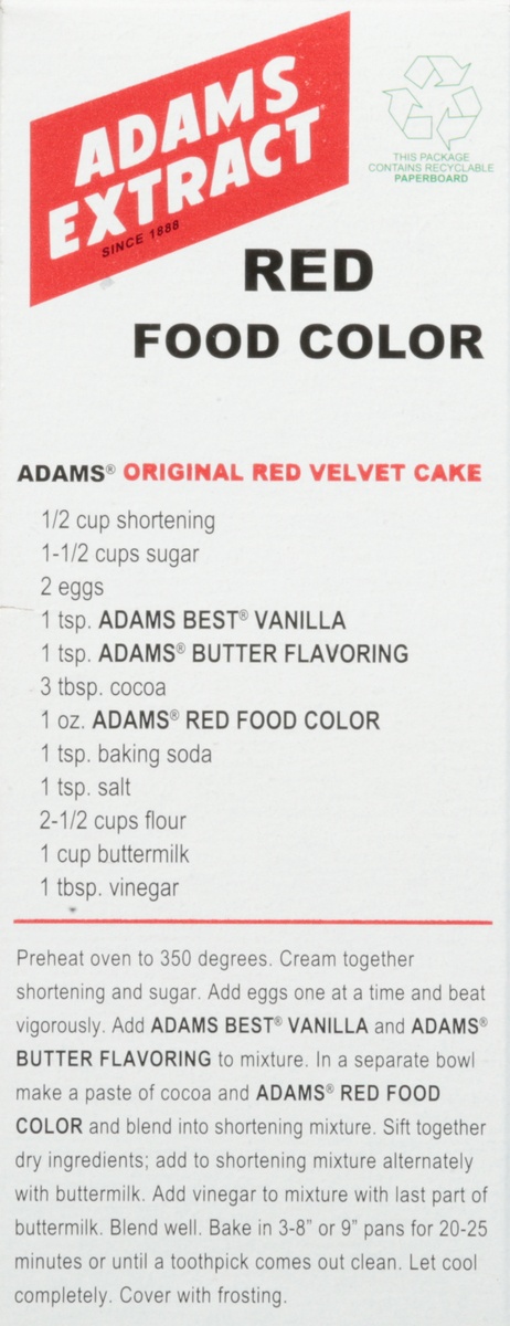 slide 8 of 9, Adams Extract Red Food Color, 1.5 fl oz
