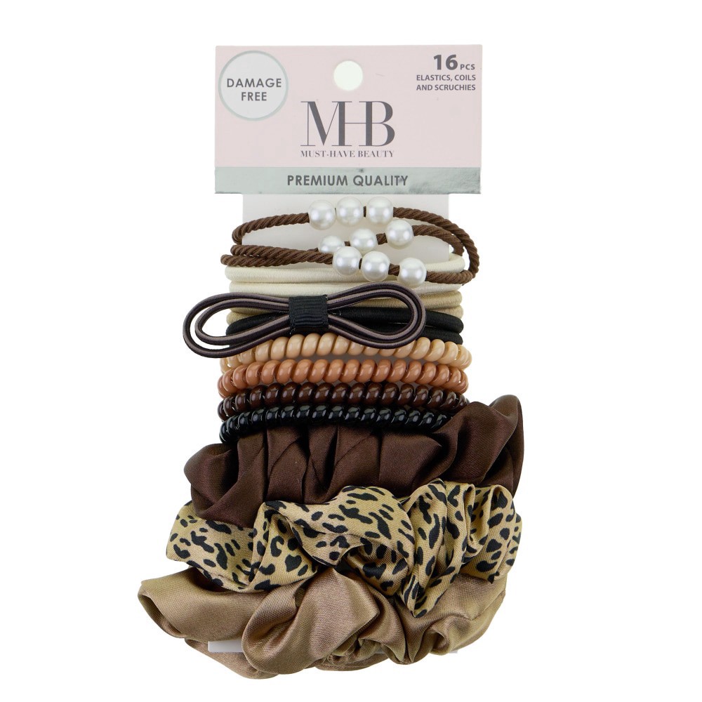 slide 1 of 1, Must Have Beauty Elastic Coil & Scrunchie Set, 16 ct